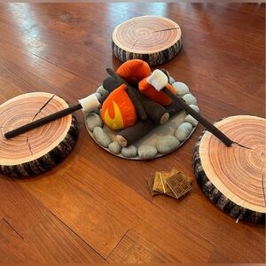 Kids Campfire Playset with Log Cushions